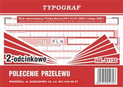 Typograf Polecenie Przelewu Wpłata Gotówkowa 2 Odcinkowe A6 (11321232)