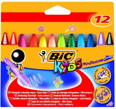 Kredki świecowe Bic Kids Plastidecor Triangle 12 kolorów