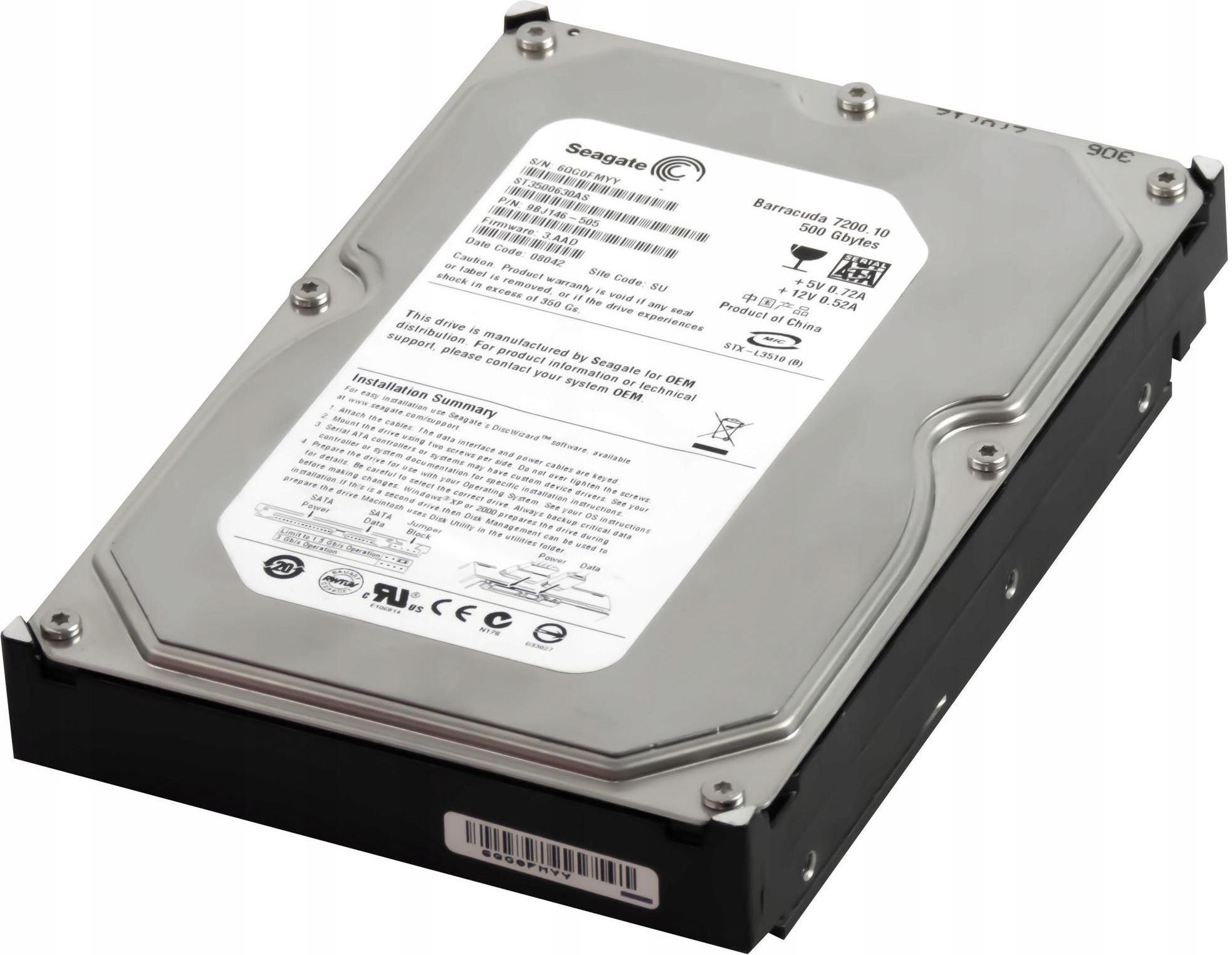 Seagate 3.5インチ内蔵HDD 500GB 7200rpm S-ATA/300 16MB ST3500630AS bme6fzu Amazon | Seagate 3.5インチ内蔵HDD 500GB 7200rpm S-ATAII 16MB
