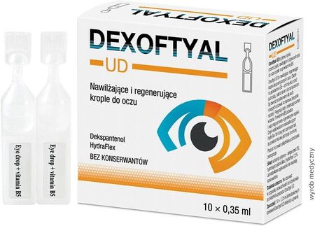 Dexoftyal UD (wyrób medyczny) Nawilżające i regenerujące krople do oczu 0,35 ml x 10 minimsów
