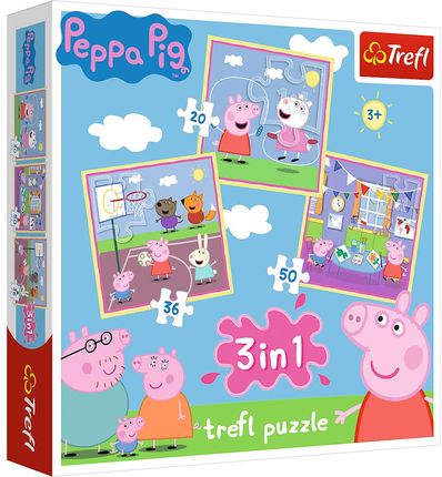 Trefl Puzzle 3W1 Świnka Peppa Zabawy W Szkole 34813