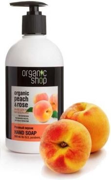 Organic Shop Mydło do rąk brzoskwinia i róża 500ml