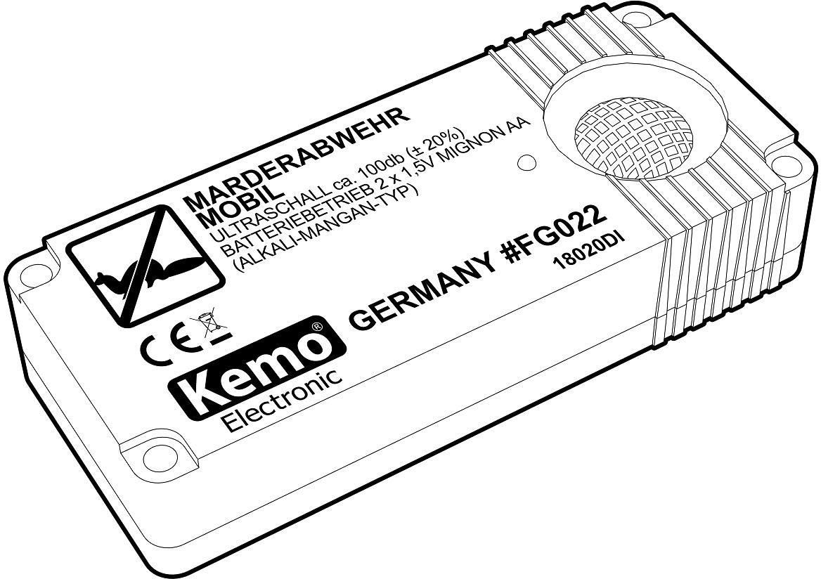 Mobilny ultradźwiękowy odstraszacz kun i gryzoni KEMO FG022 - zdjęcie 2 Mobilny ultradźwiękowy odstraszacz kun i gryzoni KEMO FG022