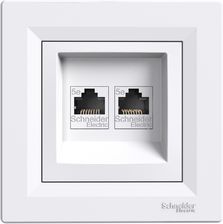 Zdjęcie Schneider Electric Asfora Gniazdo Komputerowe 2X RJ45 Kat.5E UTP Białe EPH4400121 - Lubartów
