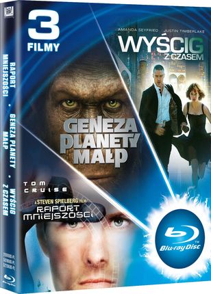 Raport mniejszości / Genez Planety Małp / Wyścig z czasem (Blu-ray)