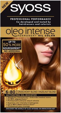 Syoss Oleo Intense farba do włosów trwale koloryzująca z olejkami 6-80 Orzechowy blond 115ml