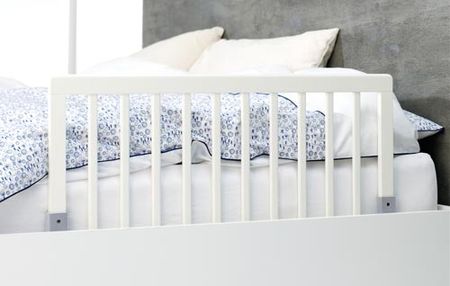 BabyDan Barierka do łóżka drewniana biała 45x90cm