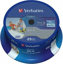 VERBATIM BD-R 25GB 6X PRINTABLE DO NADRUKU NO ID CAKE 25 SZT (43811) - Nośniki danych