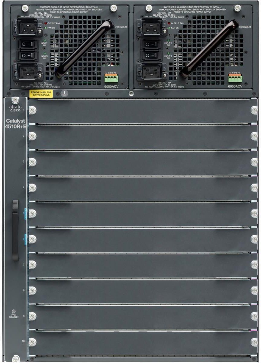 CISCO 4510R+E CHASSIS, TWO WSX4748RJ45V+E, SUP8E (WSC4510RES8+96V