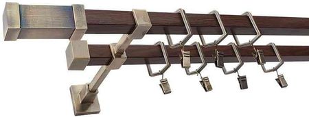 Lazur Karnisz Kometa Stare Złoto + Orzech, Podwójny 20 + 20 Mm Kwadro 260cm