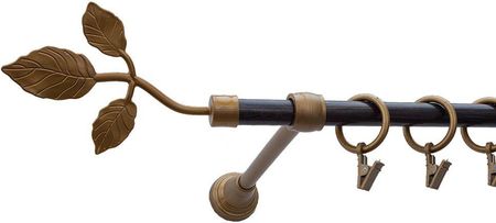 Lazur Karnisz Motyw Kute Stare Złoto + Wenge, Pojedynczy 16 Listek 120cm
