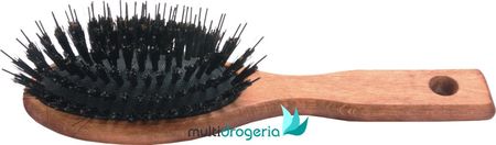 GORGOL Szczotka Natur pneumatyczna naturalne włosie + rozczesywacz ciemna 8 rzędowa 15 01 142