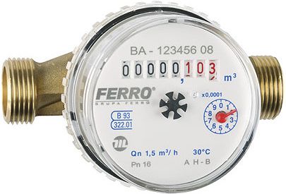 Ferro Wodomierz MID jednostrumieniowy suchobieżny 3/4" do 30°C (CDSD20AFPLUS)