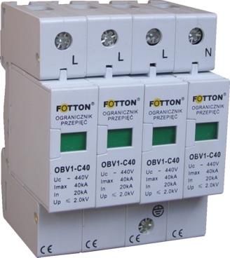 Fotton Ochronnik przeciwprzepięciowy / ogranicznik przepięć OBV1-C/4 20/40kA klasa C
