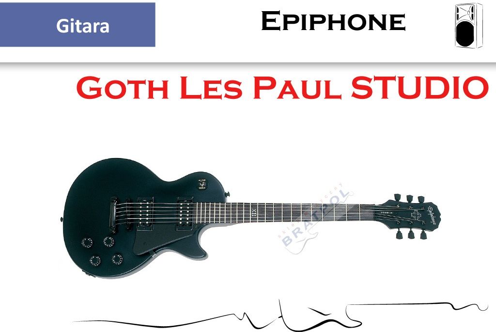 ギター Epiphone Goth Les Paul Studio Epiphone Goth Les Paul Studio, Black Satin z czarnym