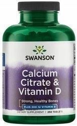 Swanson Cytrynian Wapnia Calcium Citrate & Witamina D3 250 tabl.