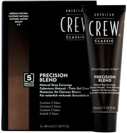 American Crew Classic farby do włosów do włosów siwych odcień 4-5 Medium Natural 3x40 ml