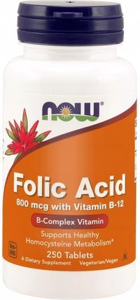 Now Foods Folic Acid Vit B12 250 tabl.
