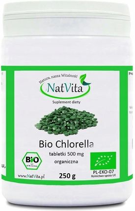 NatVita: algi chlorella tabletki 100% 500 mg BIO - 500 szt.