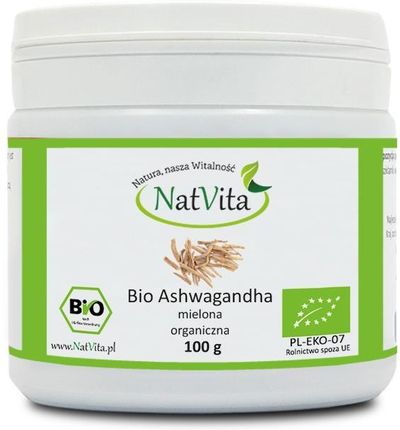 NatVita: ashwagandha (withania somnifera) w proszku BIO - 100 g
