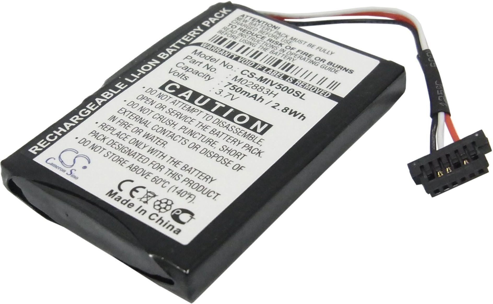 Batterie Compatible Mitac Mio Moov 400, 405 GPS - Capacité 750mAh, Tension 3,7V Li-ion - Remplacement Référence 338937010172, T300-3