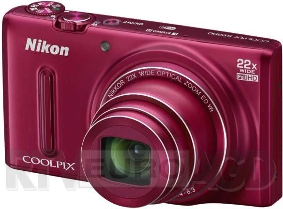 コンデジ　Nikon COOLPIX S9600 Aparat cyfrowy Nikon Coolpix S9600 czerwony - Ceny i opinie