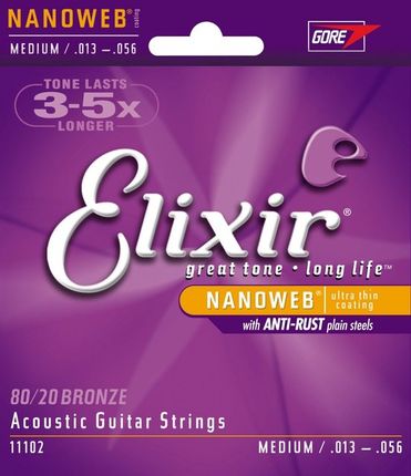 Elixir Acoustic NANOWEB 80/20 Bronze Medium