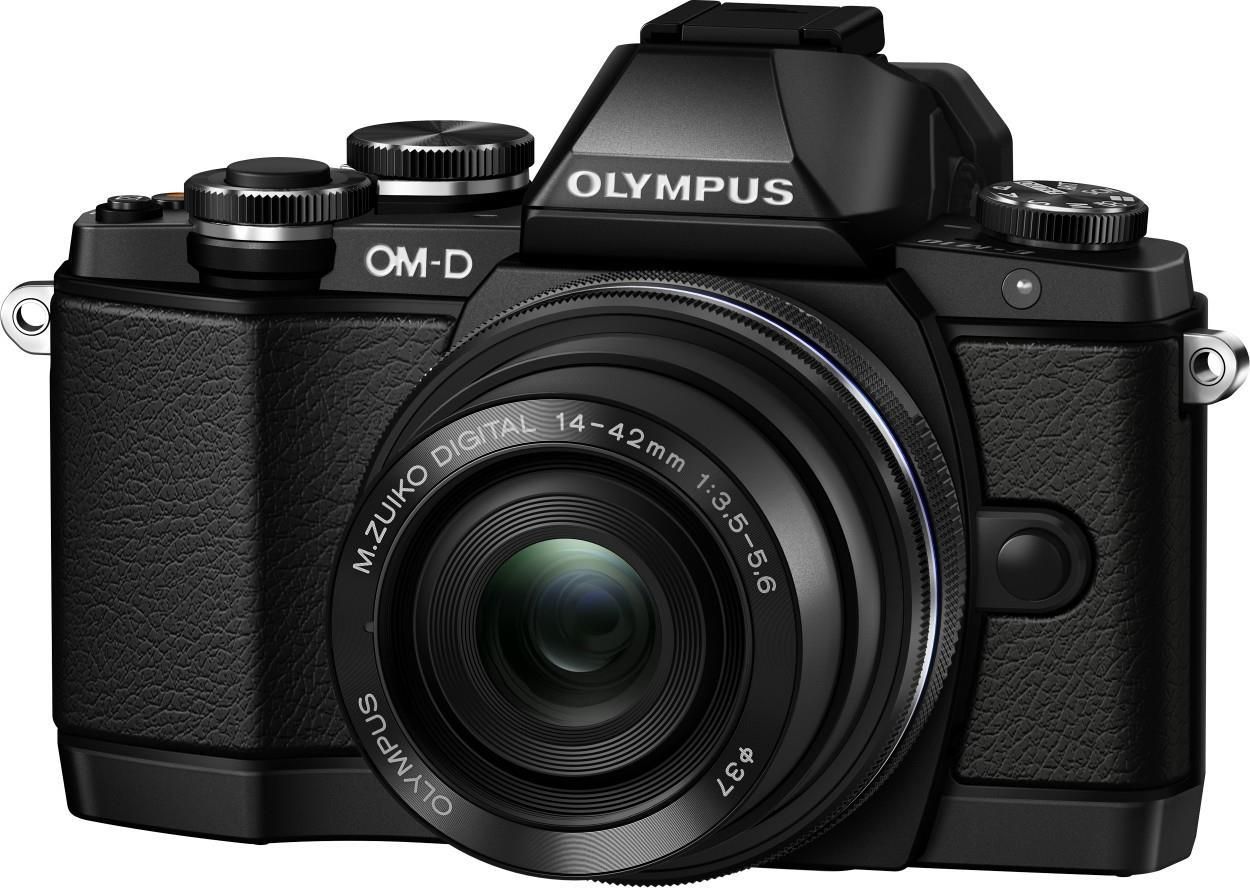 OLYMPUS - 【ポコ】 OLYMPUS OM-D E-M10 Aparat cyfrowy Olympus OM-D E-M10 Czarny + 14-42 EZ