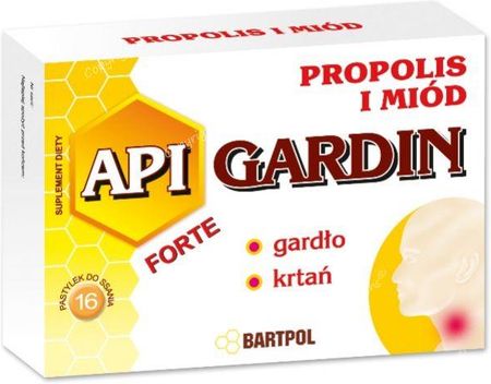 Bartpol Propolis i miód, pastylki do ssania API-GARDIN FORTE - Bartpol