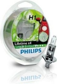 Żarówka H1 55W 12V PHILIPS Lifetime EcoVision komplet 2 sztuki