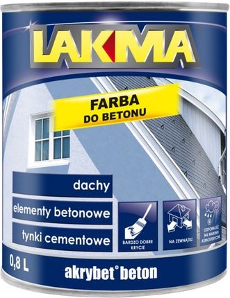 Lakma Akrylowa Fasadowa Akrybet Beton Biała 0,8L