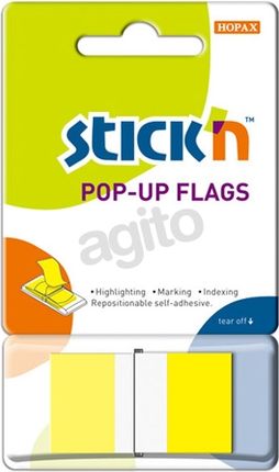 Hopax Stick'N Zakładki Indeksujące W Podajniku 50Szt Żółte 26022