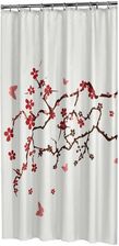 Zasłona prysznicowa Sealskin Blossom poliester 180x200 cm czerwona (233451359) - Zasłony prysznicowe