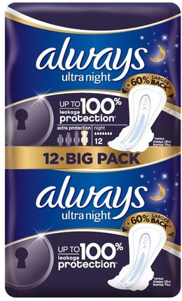Always Ultra Extra Night Protection podpaski 12 szt.