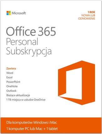 Microsoft 365 Personal 12ヶ月 Microsoft 365 Personal FPP (Box), 12 miesięcy, 1 stanowisko