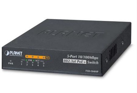Stock Bureau - PLANET Switch desktop 5 ports 100Mbt dont 4 PoE af/at 60W
