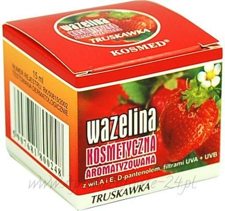 Kosmed Wazelina kosmetyczna do ust truskawkowa 15ml