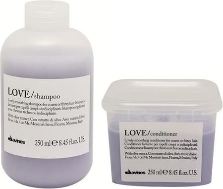 Davines Love Smoothing zestaw wygładzający: szampon+odżywka 2x250ml