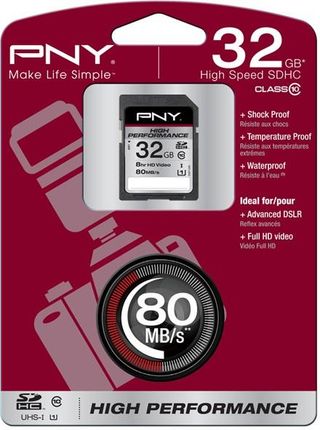 PNY High Performance SDHC 32GB Class 10 (SD32G10HIGPER80-EF)