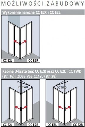 Kermi Cada XS Wejście narożne 2-częściowe(drzwi przesuwne) część prawa 70cm CCE2R07020VPK