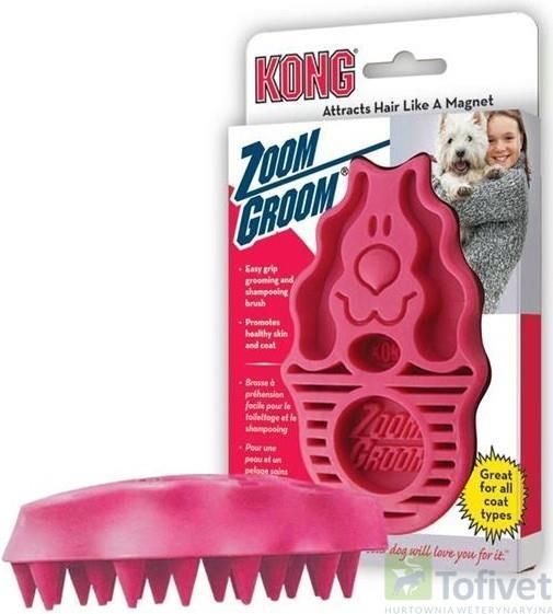 Kong Zoomgroom Zgrzebło Gumowe Dla Psa - zdjęcie 2 Kong Zoomgroom Zgrzebło Gumowe Dla Psa