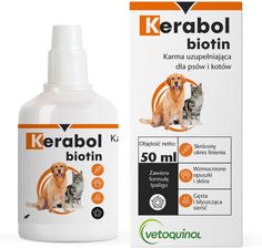 Zdjęcie Vetoquinol Kerabol Biotin krople dla psów i kotów 50ml - Libiąż