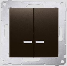 Kontakt-Simon Simon 54 Premium Łącznik Świecznikowy Z Podświetleniem Led I Do Wersji Ip44 10Ax 250V~ Szybkozłącza Brąz Mat *Posiada W Dw5Bl.01/46