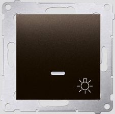 Zdjęcie Kontakt-Simon Simon 54 Premium Przycisk „Światło” Z Podświetleniem Led 10Ax 250V~ Szybkozłącza Brąz Mat Ds1L.01/46 - Żywiec