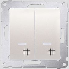 Zdjęcie Kontakt-Simon Simon 54 Premium Łącznik Krzyżowy Podwójny Z Podświetleniem 10 Ax 250 V~ Szybkozłącza Krem Dw7/2L.01/41 - Tychy