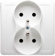 Zdjęcie Kontakt-Simon Basic Moduł Gniazdo Wtyczkowe Podwójne Z Uziemieniem Kompletne ?16A 250V~ Zaciski Śrubowe Białe Bmgz2/11 - Radlin