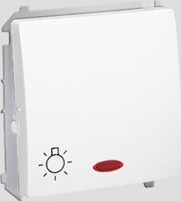 Kontakt-Simon Basic Moduł Przycisk Światło Z Podświetleniem Na 24V 10Ax 24 V~ Zaciski Śrubowe Biały Bms1L24V.01/11
