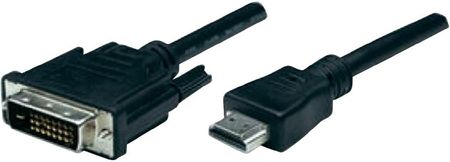 HDMI, DVI-Kabel przyłączeniowy złącze męskie HDMI do złącze męskie DVI 24+1-pin Czarny (66623372503)