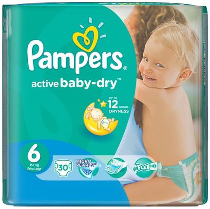 Pampers Active Baby-Dry Rozmiar 6 (Extra Large) 30 Pieluszek