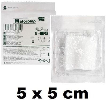 Tzmo Kompresy z gazy Matocomp 13-nit. 8-warst. jałowe 5x5cm -3 szt.